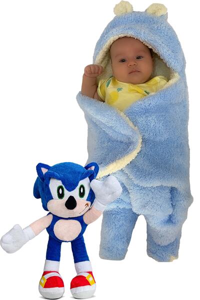 Canestar - Bebek Dış Kundak (uyku tulumu) MAVİ YANINDA HEDİYE SEVİMLİ PELUŞ A...