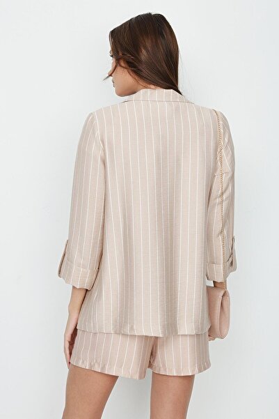 Select Moda Jachetă de in bej pentru femei