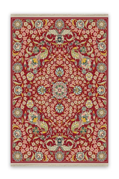 Rugs Modern Halı Χαλί με υφαντή βάση, ψηφιακή εκτύπωση, vintage σχέδιο πλακιδ...
