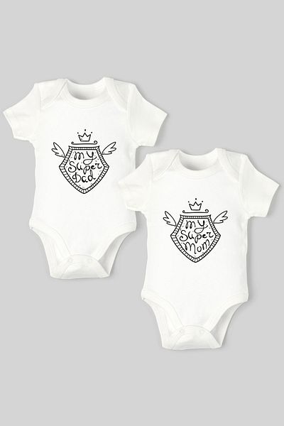 Tuğba Kuğu 2-Piece Snap Body Set - Mother and Father Series