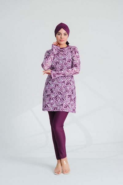 Emayo Yüsra Hijab Swimsuit with UV Protection - Plum