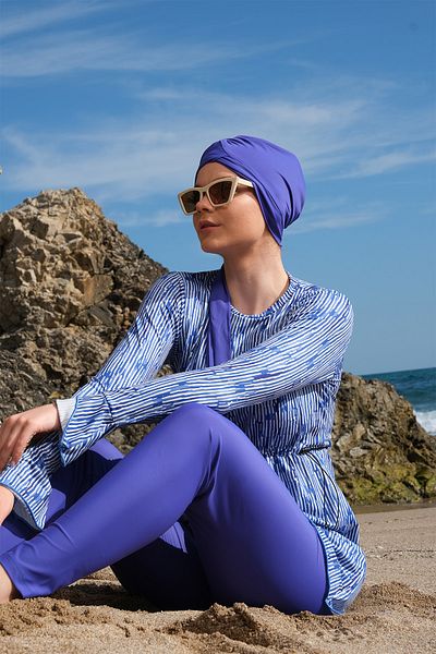 Emayo Yüsra Hijab Swimsuit with UV Protection - Blue
