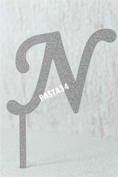 Pasta34 Ασημί Plexi Letter 5 cm Ασημί N που δεν χυθεί