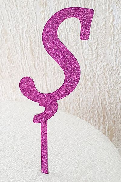 Pasta34 Χωρίς χυμένο γράμμα ασημί πλεξιγκλάς 5 cm Pink Ş