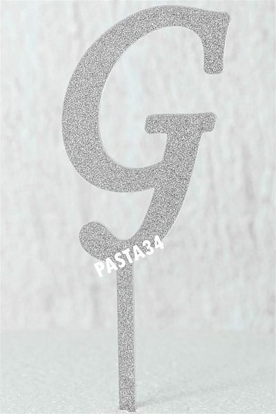 Pasta34 Ασημί Plexi Letter 5 cm Ασημί G που δεν χυθεί