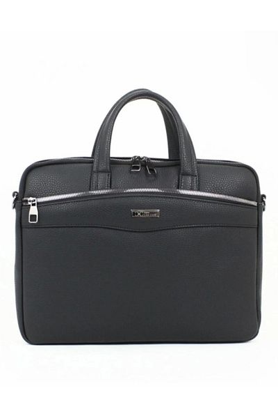 emsa Geantă de mână neagră unisex Case Club Model subțire cu curea de umăr Compartiment pentru laptop de 14 inchi