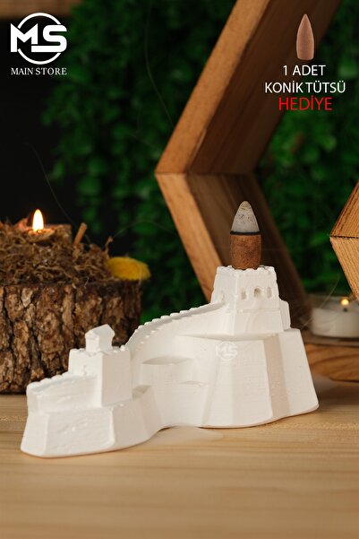 Main Collectibles Kale Geri Akış Tütsülük Büst Biblo Beyaz Renk