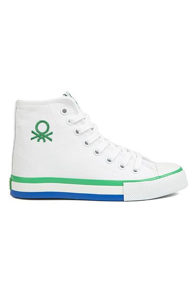 Benetton ® |   BN-90189 -Alb Verde - Pantofi sport pentru femei
