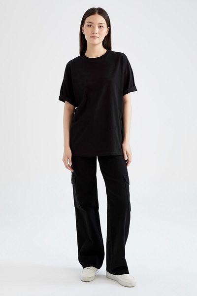 DeFacto Oversize Fit Cotton Short Sleeve Basic T-Shirt