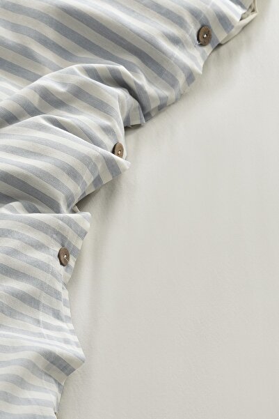 Berolige Easy Boho Blue Double Washed Yarn Paint Duvet Cover Set