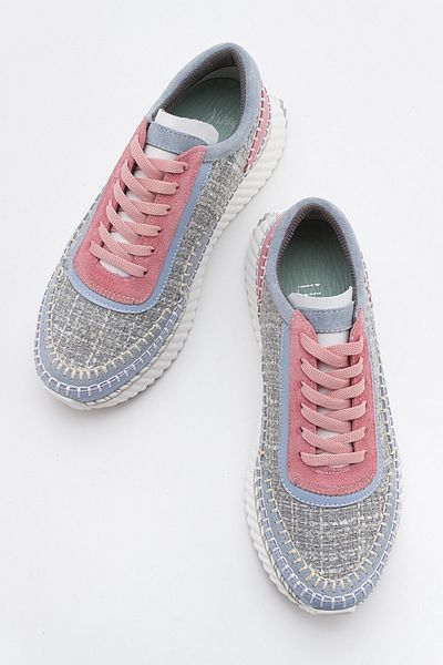 LuviShoes NANTE Blue-Grey Tweed Women's Sports Shoes