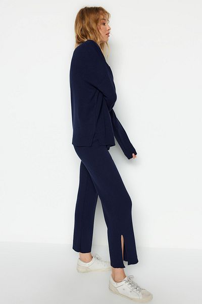 Trendyol Collection Széles szabású sötétkék kötöttáru szett - TWOAW22AU0040