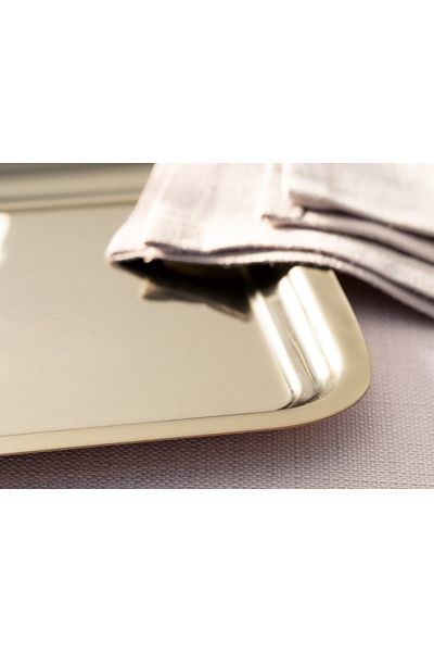English Home Shiny Metal Tray 22x16 Cm Gold