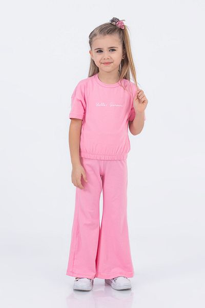 Harika KIDS Καλοκαιρινό κοστούμι με κοντό μανίκι κοριτσίστικο ίσιο κροπ μοντέλο