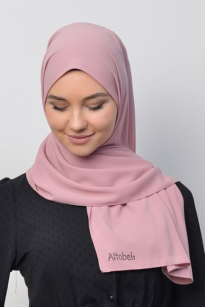 Altobeh Medina Silk Straight Hijab Shawl-Powder