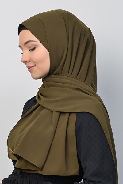 Altobeh Medina Silk Plain Hijab Shawl-khaki