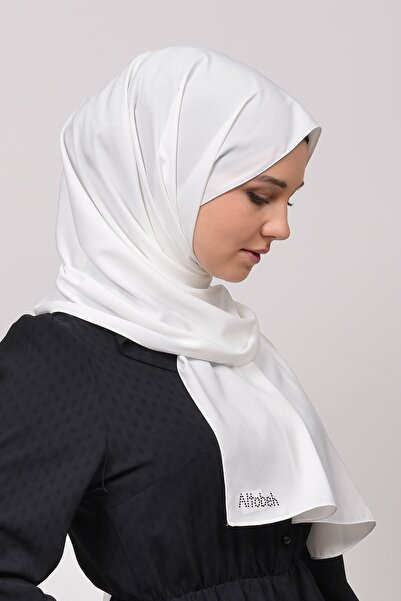 Altobeh Medina Silk Straight Hijab Shawl-λευκό