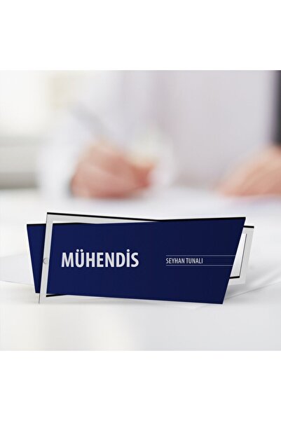 Bk Gift Kişiye Özel Mesleki Mühendis Ahşap Masa İsimliği (Model Y3)