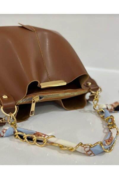 ÖZSEMODA Accesoriu lanț eșarfă damă piele moale geantă de mână, braț și umăr ...