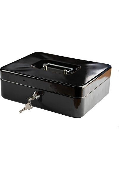 HEPBİMODA Büyük Boy Anahtarlı Çelik Kasa Bozuk Para Kasası Bölmeli Para Kutus...