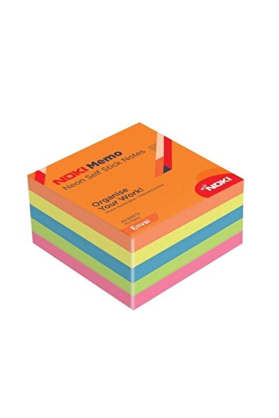Noki Neon Envai Adhesive Note Paper - 450 Sheets, 75X75, 12 Pcs