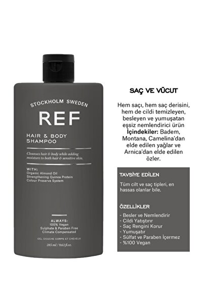 REF STOCKHOLM Haır & Body Shampoo 285 Ml Nemlendirici Güçlendirici Saç Ve Vücut Şampuanı