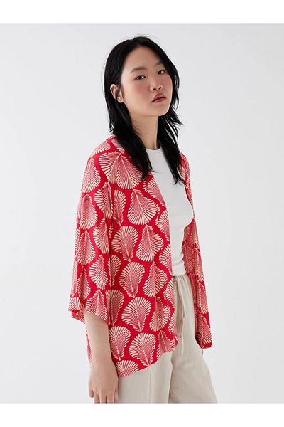 LC Waikiki LCW Casual Shawl Collar Patterned Oversize Women's Kimono