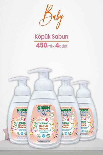 Green Clean Baby Köpük Sabun Portakal Yağlı 450 ml x 4 Adet