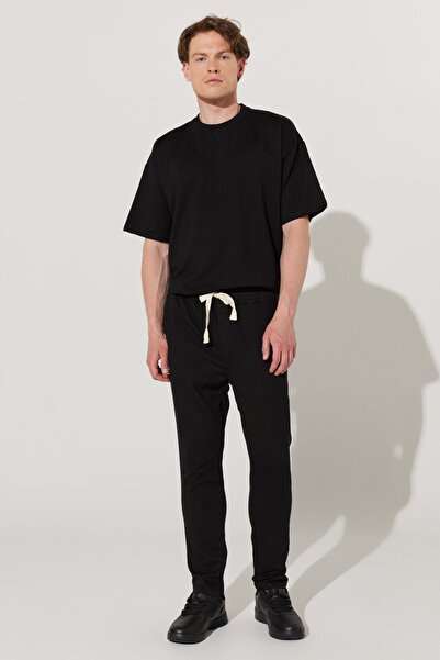 ALTINYILDIZ CLASSICS Men's Black Slim Fit Slim Fit Cotton Trousers with Side Pockets