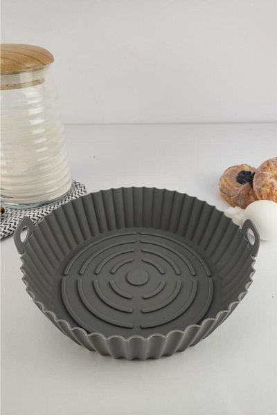 Digithome Fireproof Non-Stick Silicone Handle Airfryer Mold 20 Cm Gray - Thn75825 C1-1-18