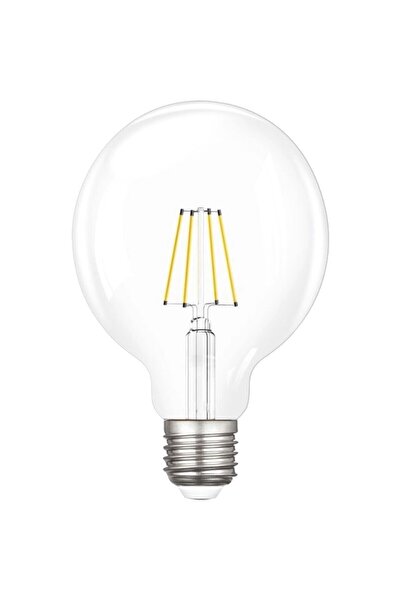 ecestore 4 WATT G95 RUSTİK AMPUL BEYAZ CAM SARI IŞIK