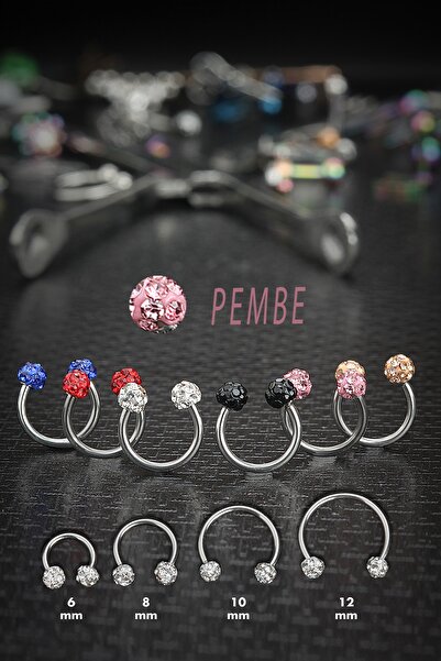 depozoom Şambala 316L Cerrahi Celik Halka Piercing Pembe