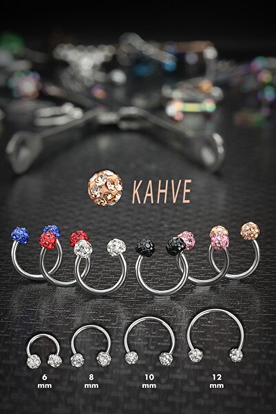 depozoom Şambala 316L Cerrahi Celik Halka Piercing Kahve