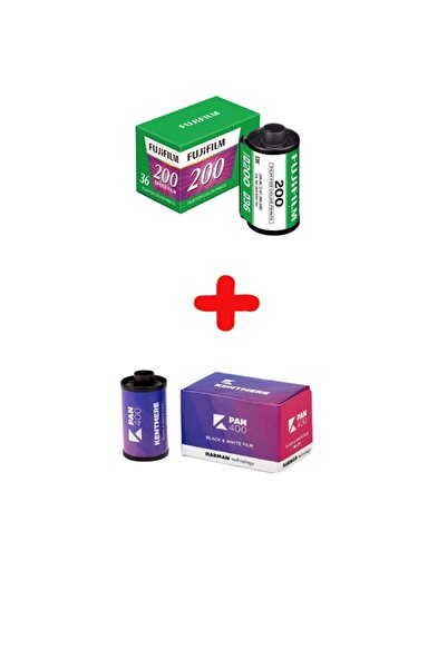 Fujifilm 200 Renkli 200asa 35mm Film + Ilford Kentmere Pan 400 Siyah&beyaz 40...