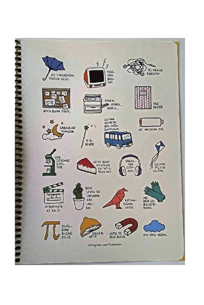 KESKİN COLOR Feeling Things Notebook 18.5*25 80 YpSpiral STRIPED Cardboard Cover with Light Paper Sticker