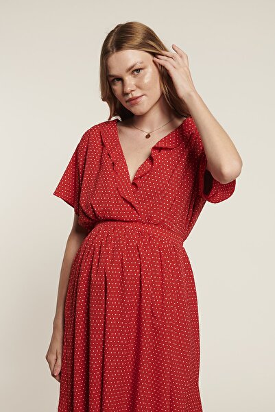 LYN MAMA Matt Elbise Kırmızı Hamile Elbise