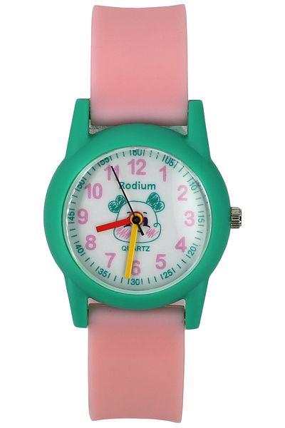 sezerekspres Children's Wristwatch Waterproof RHODIUM ANALAOG (2211) (PINK-GREEN)