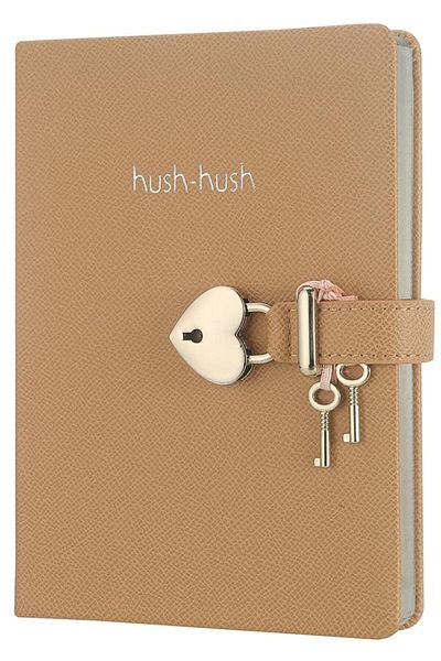 Victoria's Journals Hush Hush Locked Notebook 13x18 Cm Beige