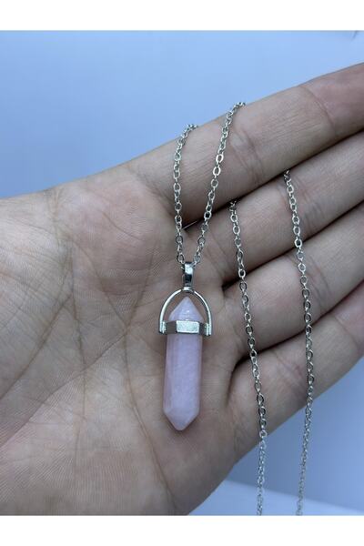 grs oyuncak نموذج مسمار الحجر الطبيعي الوردي سلسلة قلادة حجر الكوارتز وشملت