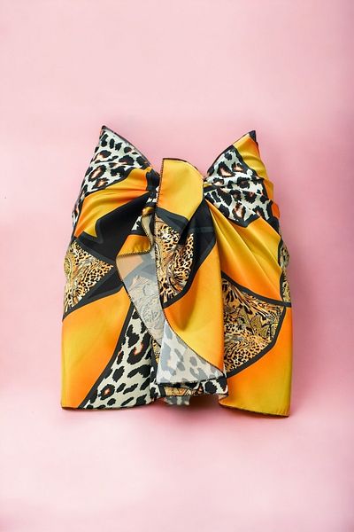 pistore Black Yellow Leopard Print Short Pareo Satin No Inner Display Women's Beach Dress New Season