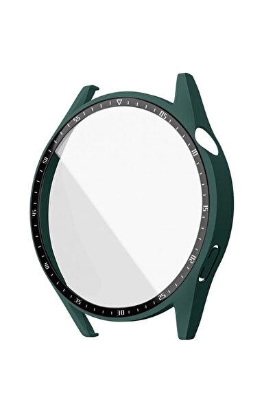 NovStrap Huawei Watch Gt3 46mm Uyumlu Ekran Koruyucu Temperli Cam Ve Kasa Koruyucu Sert Pc