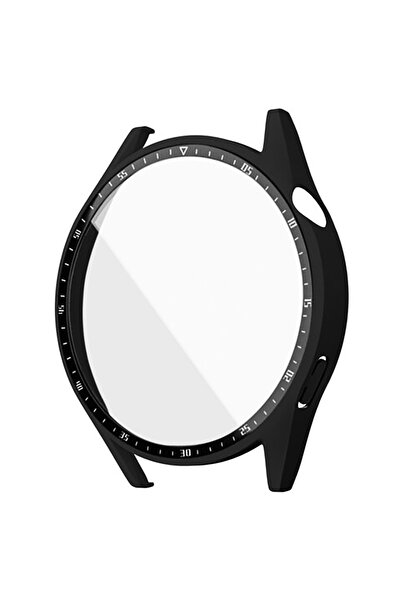 NovStrap Huawei Watch Gt3 46mm Uyumlu Ekran Koruyucu Temperli Cam Ve Kasa Koruyucu Sert Pc
