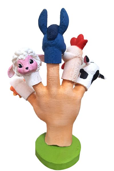 Uçaneller Kuklaevi Ali Dad's Farm Farm Animals Finger Puppet Set