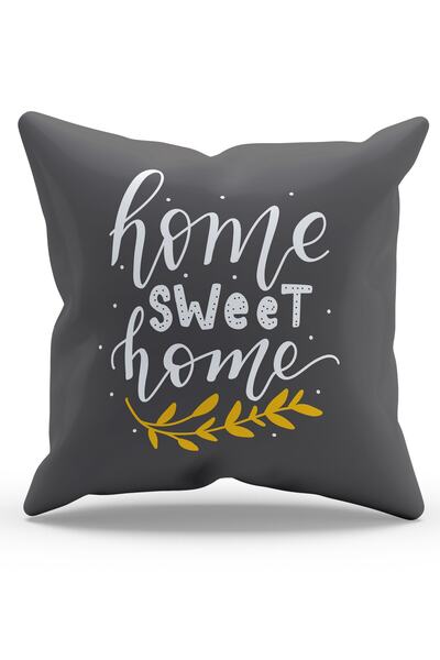 Moud's Husă de pernă din piele de căprioară cu model cu textul Sweet Home, gr...