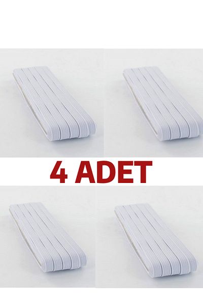 nistabolje 4 Pieces 0.80 Cm White Waist Elastics Flat Rubber Leg Frost Elastics 40 Meters