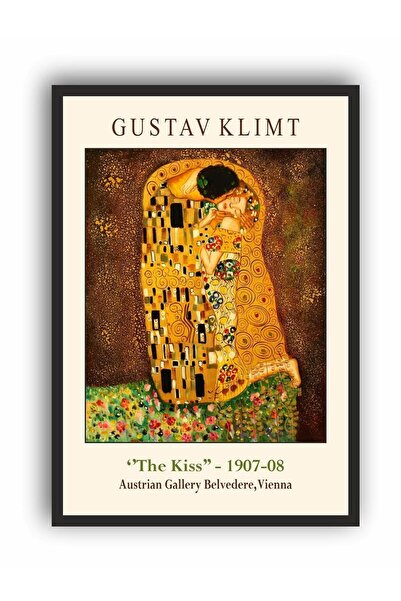 beedene Gustav Klimt The Kiss Öpücük Çerçeveli Tablo