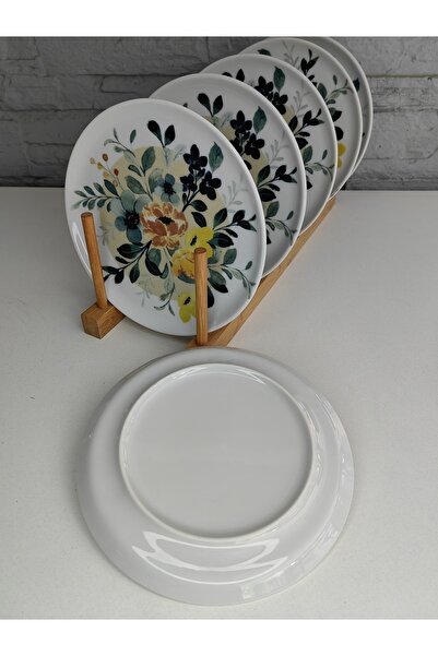 ALANYA HOME DECOR 6 LUXURIOUS PORCELAIN FLOWER CAKE PLATE 20CM 6 LUXURIOUS PORCELAIN FLOWER CAKE PLATE 20CM