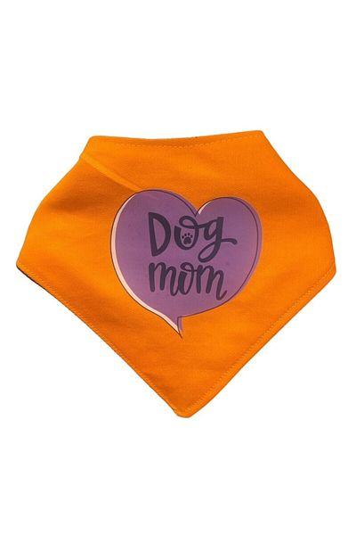 designbyasu Dog Mom Orange Dog Bandana Standard Size