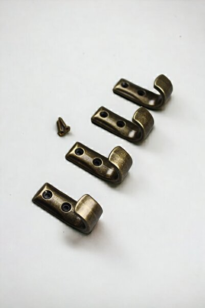 Dizaynhouse Antik Sarı Metal Askı Zarif Kapı Dolap Duvar Portmanto Askılığı