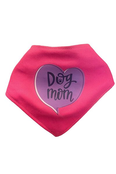 designbyasu Dog Mom Pink Dog Bandana Standard Size